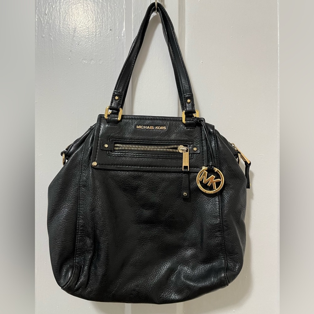 MICHAEL Michael Kors Black Leather Satchel